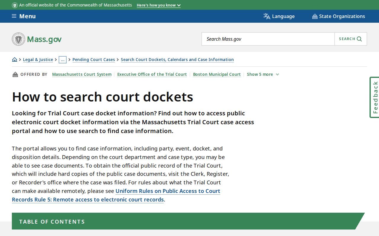 Westfield resident lookup Massachusetts court docket instructions